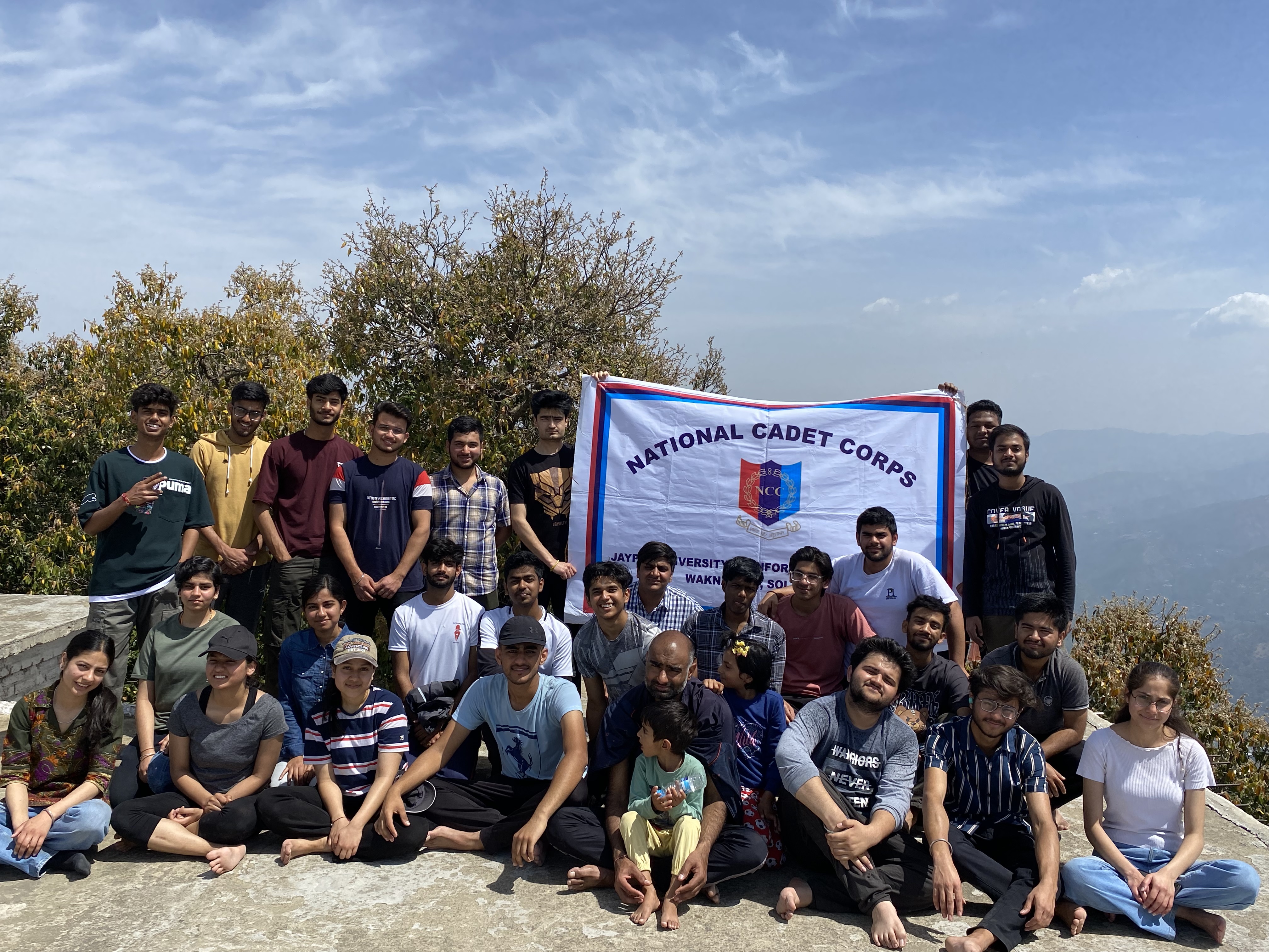 Trekking by NCC cadets to Pandava Cave near Kandaghat on April 16, 2023